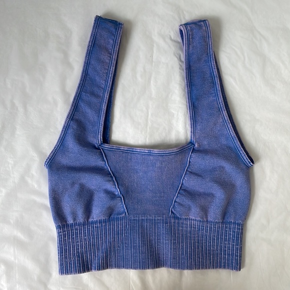 FREE PEOPLE Good Karma Square Neck Bra in Blue/Pink Size-XS/S NWOT - Picture 7 of 15